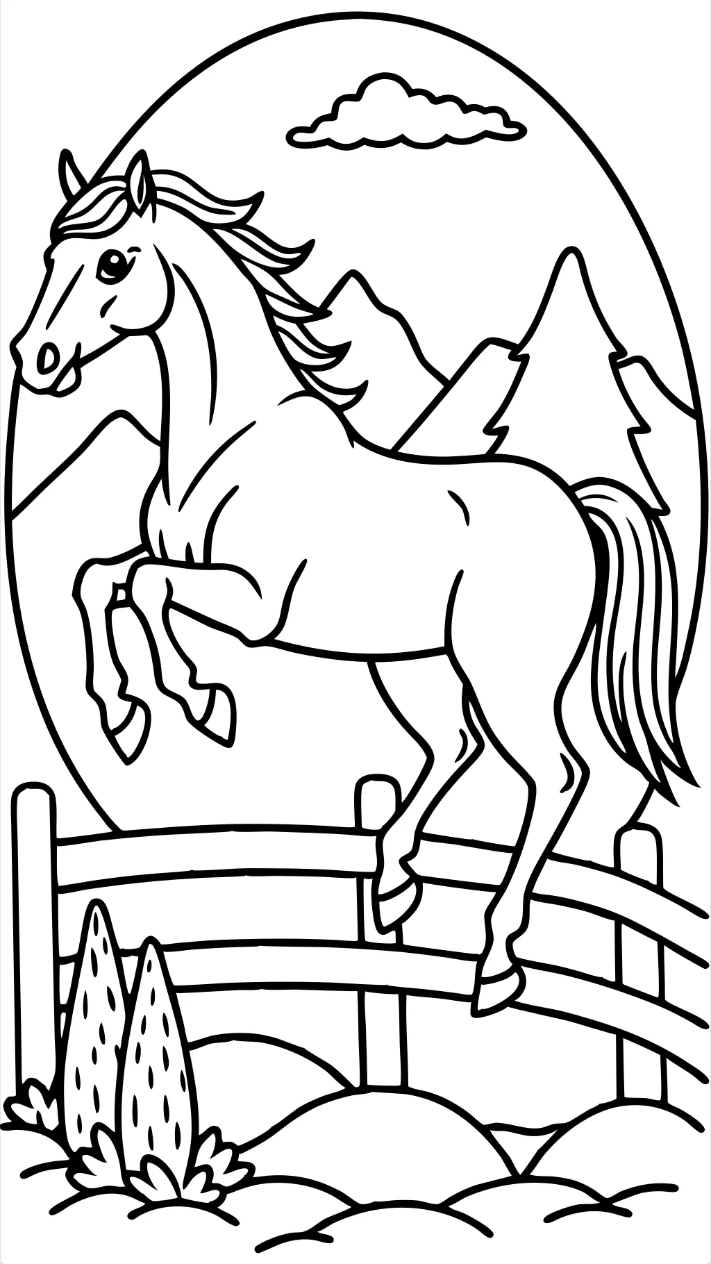 horse jumping coloring pages